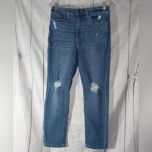 LC Lauren Conrad Women's Blue Distressed Skinny Ankle Jeans